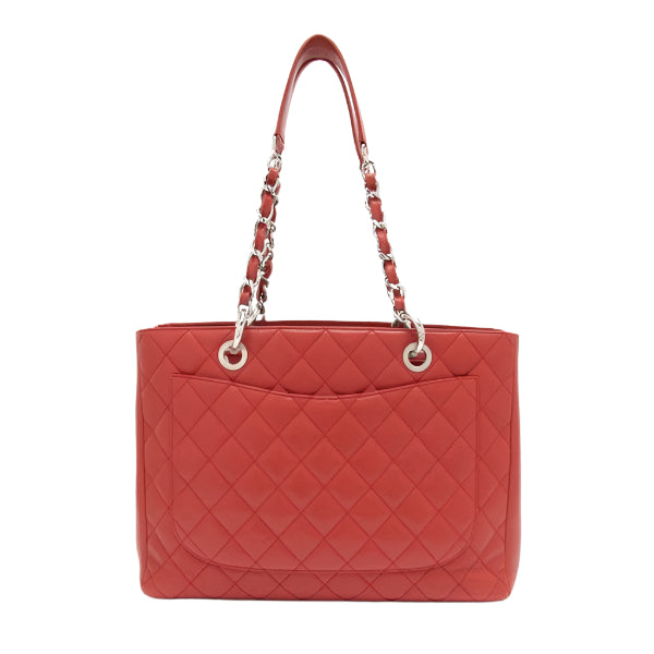 Chanel Red Caviar Leather Grand Shopping Tote