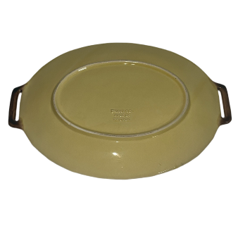 Tiffany & Co. Blackberries Majolica Yellow Ceramic Basket Weave Platter