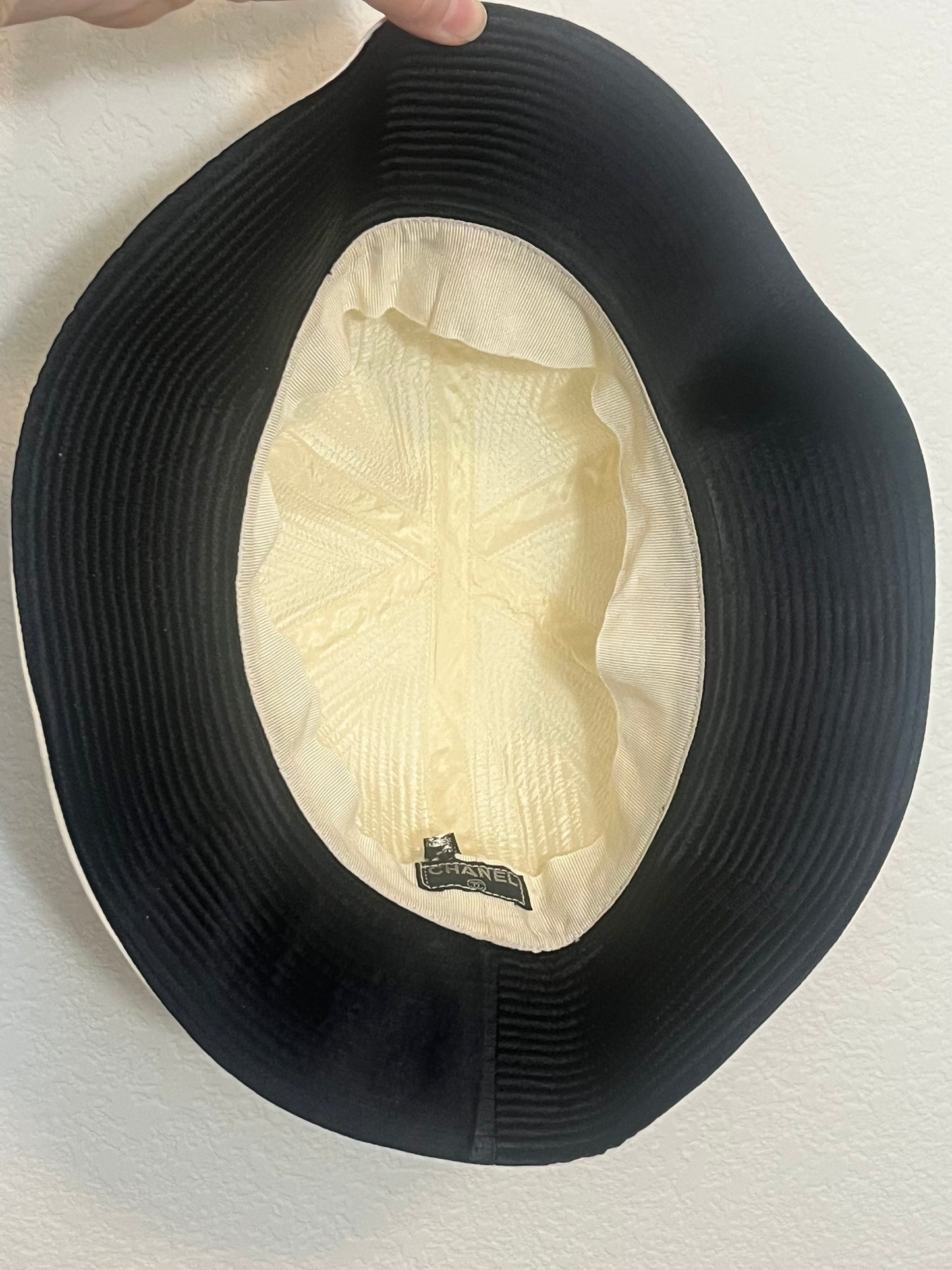 Vintage Chanel White & Black Bucket Hat France