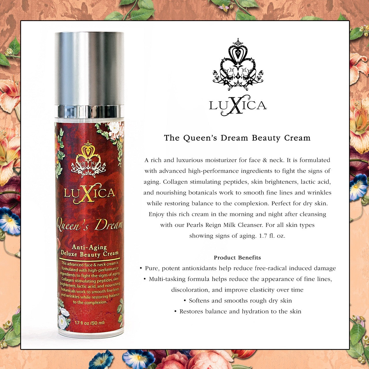 Queen’s Dream Deluxe Beauty Cream Anti-Aging Advanced Face and Neck Moisturizer