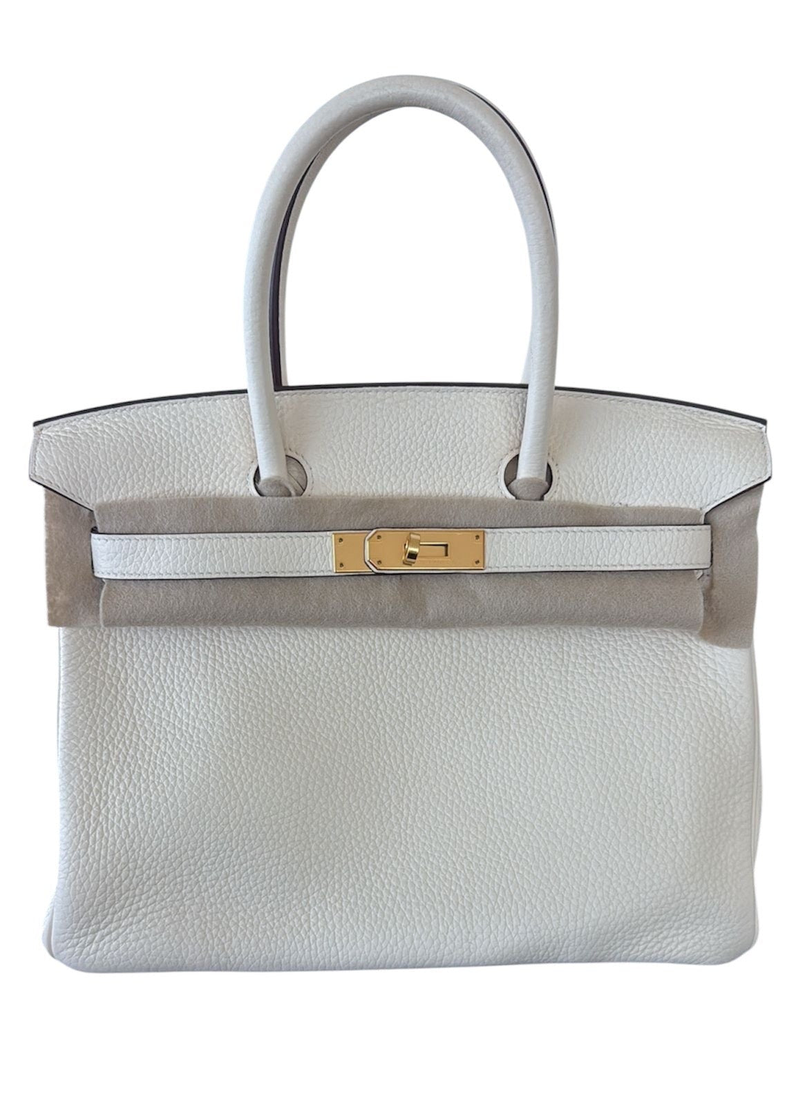 Authentic Birkin 30 Clemance Leather Nata Bag 2021
