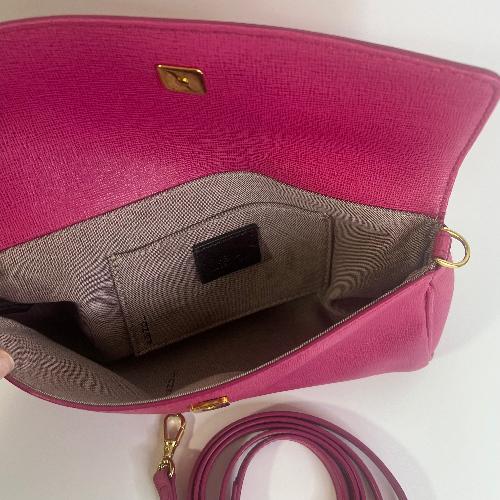 Fendi Pink Leather Crossbody Clutch Bag