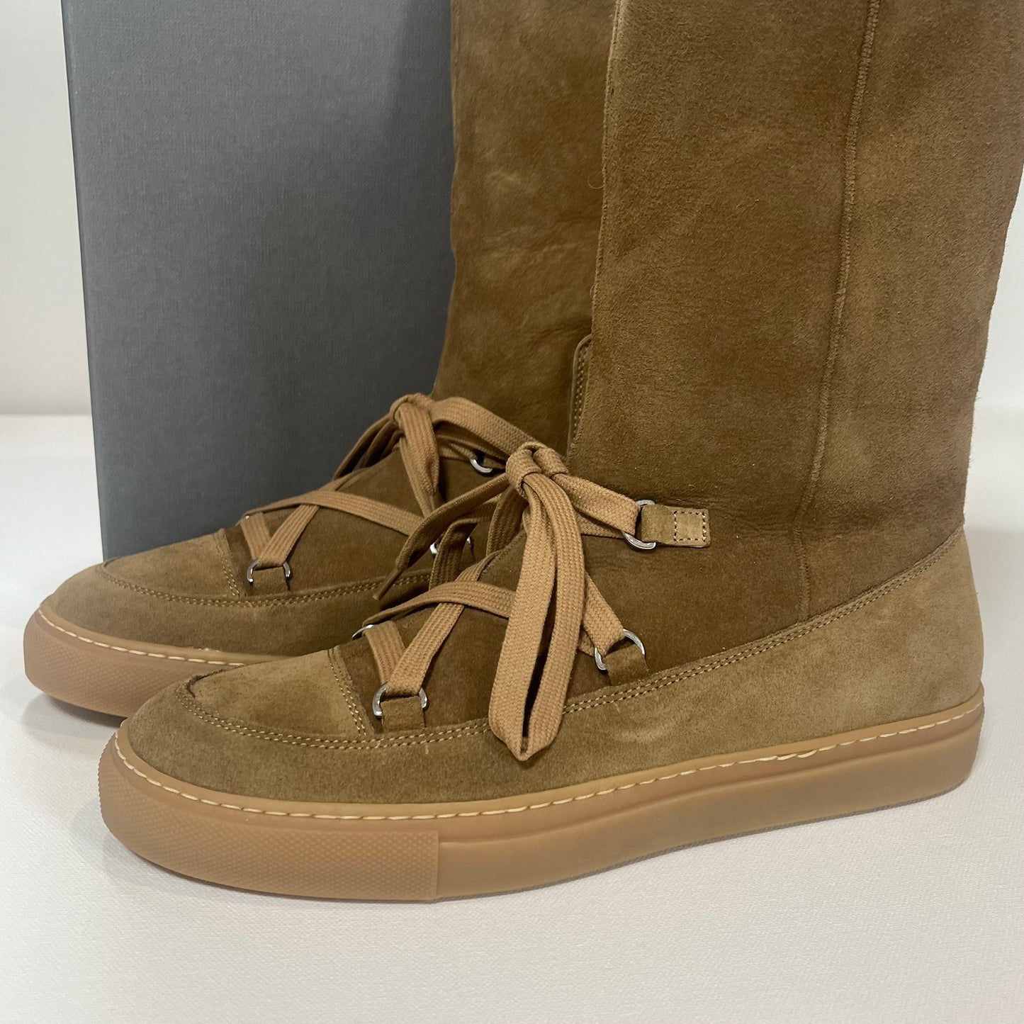 Aquatalia Tan Suede Lace-Up Boots 8 1/2