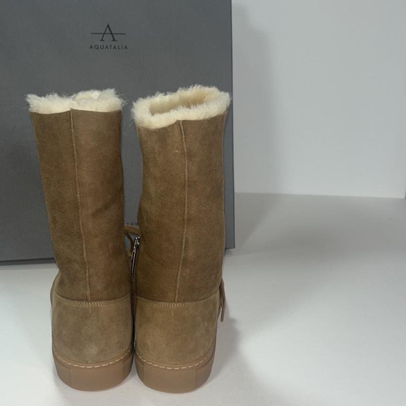 Aquatalia Tan Suede Lace-Up Boots 8 1/2