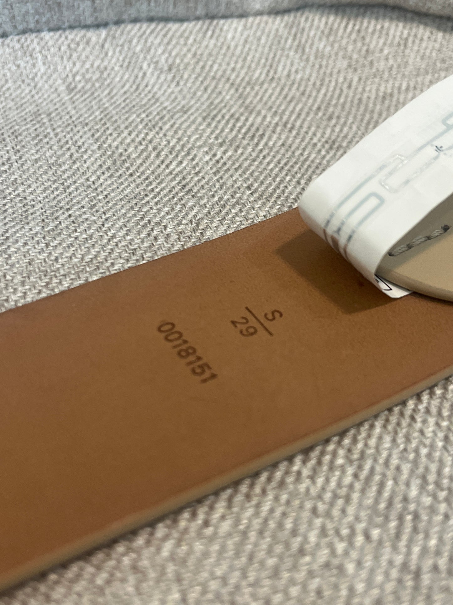 Ralph Lauren Fawn Light Beige Wide Leather Logo Belt NWT Small