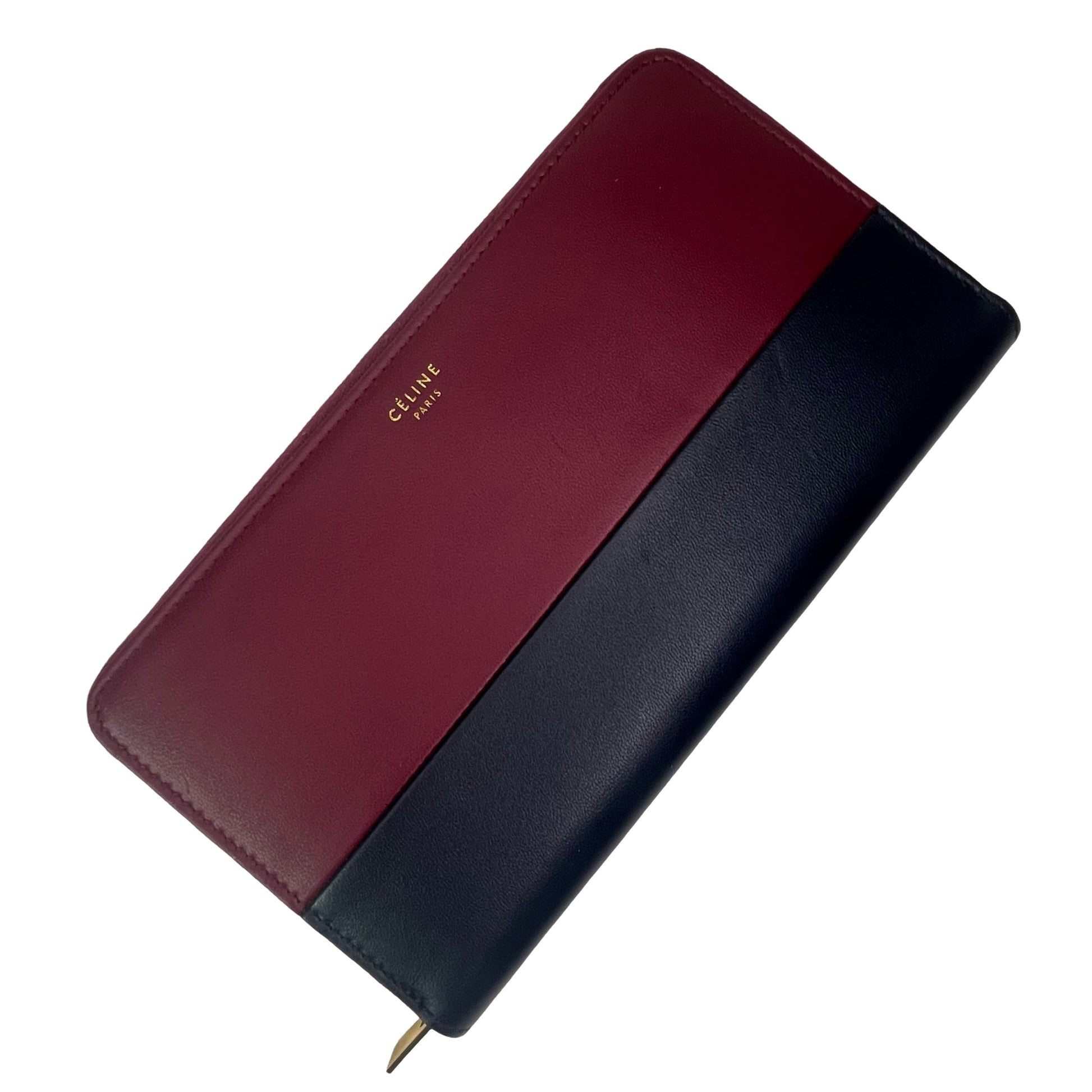 Celine Continental Burgundy Leather Wallet