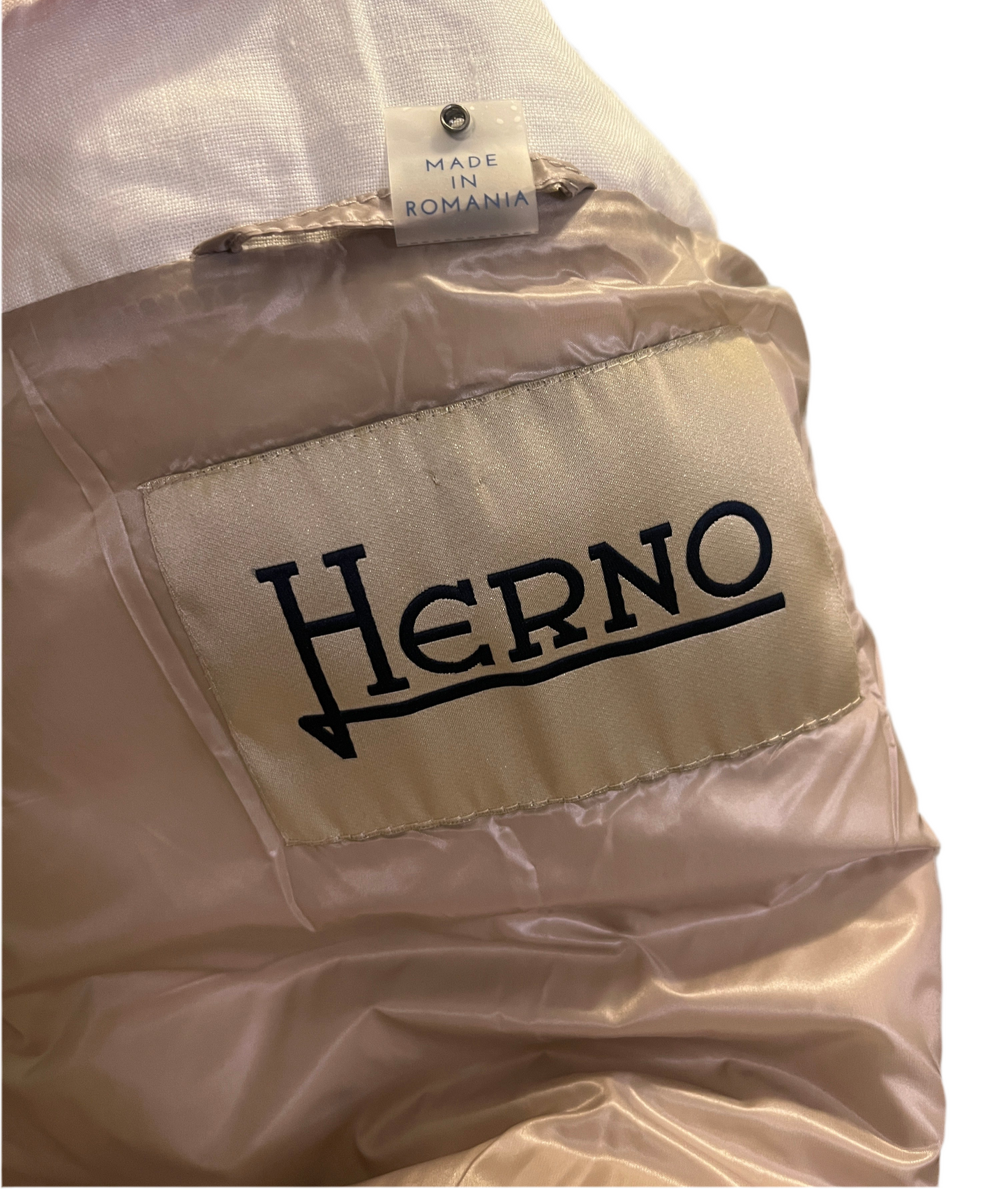 Herno White Linen Down Jacket 38