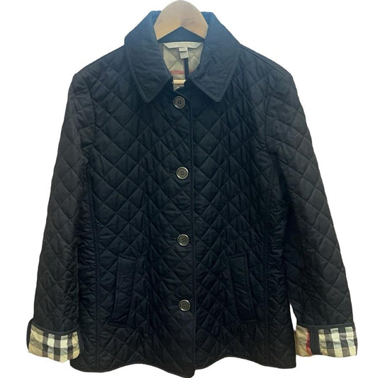 Burberry Brit Navy Blue Quilted Coat Large