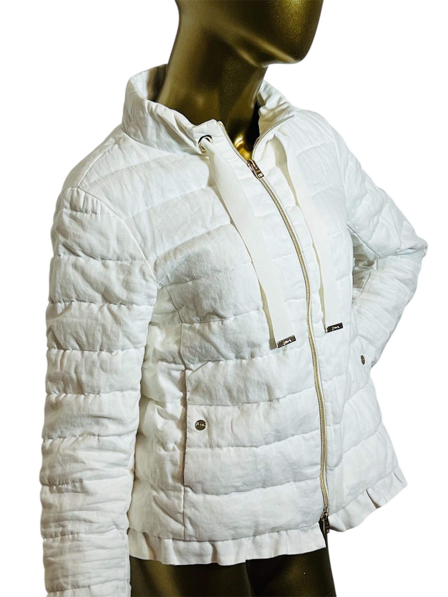 Herno White Linen Down Jacket 38