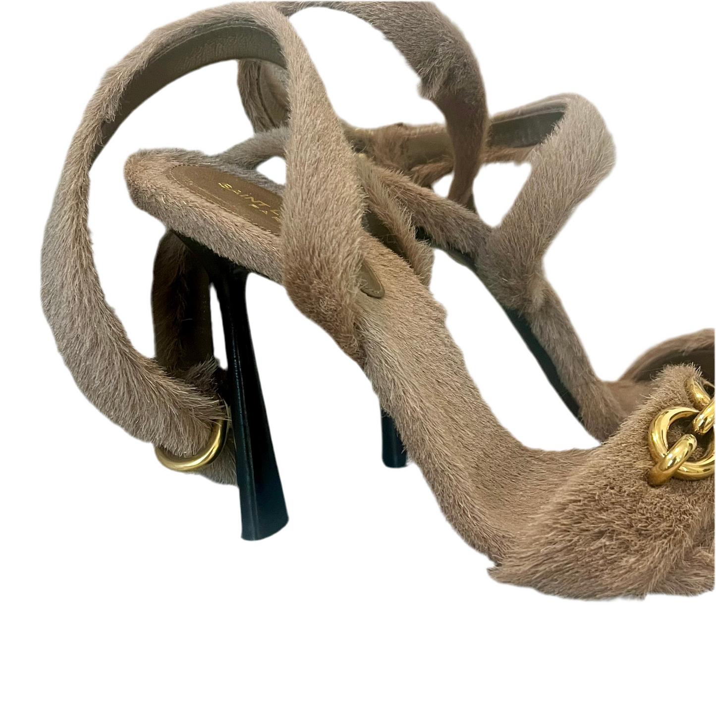 Saint Laurent Paris Fur High Heels 38