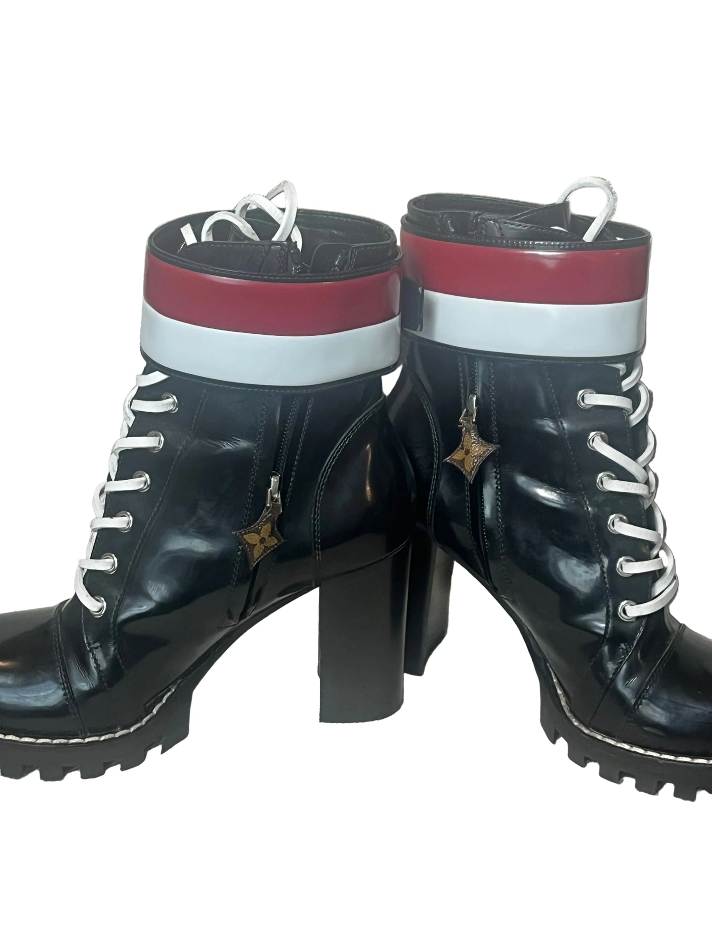 Authentic Louis Vuitton Black Star Trail Combat Boots 38 1/2
