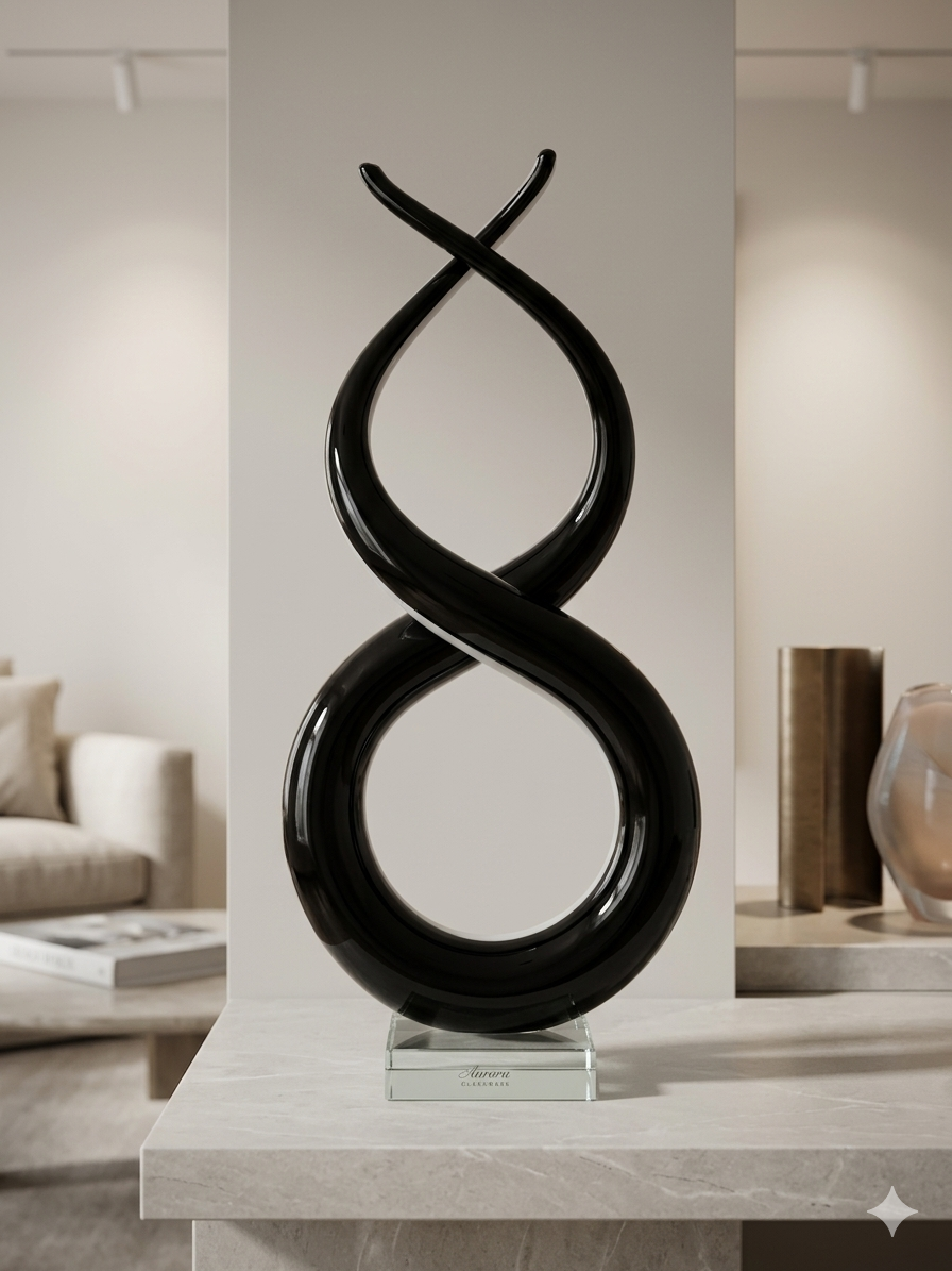 Murano Glass Art Sculpture Love Knot