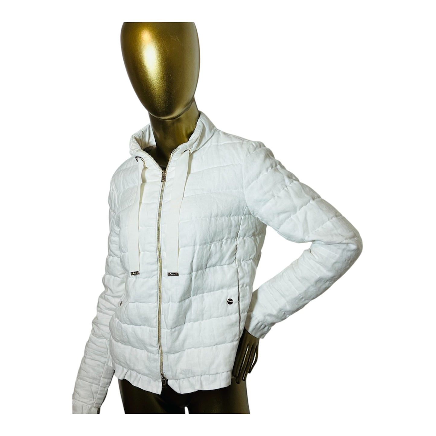 Herno White Linen Down Jacket 38