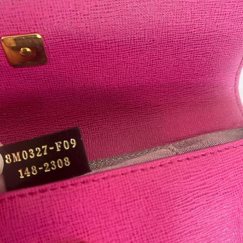 Fendi Pink Leather Crossbody Clutch Bag