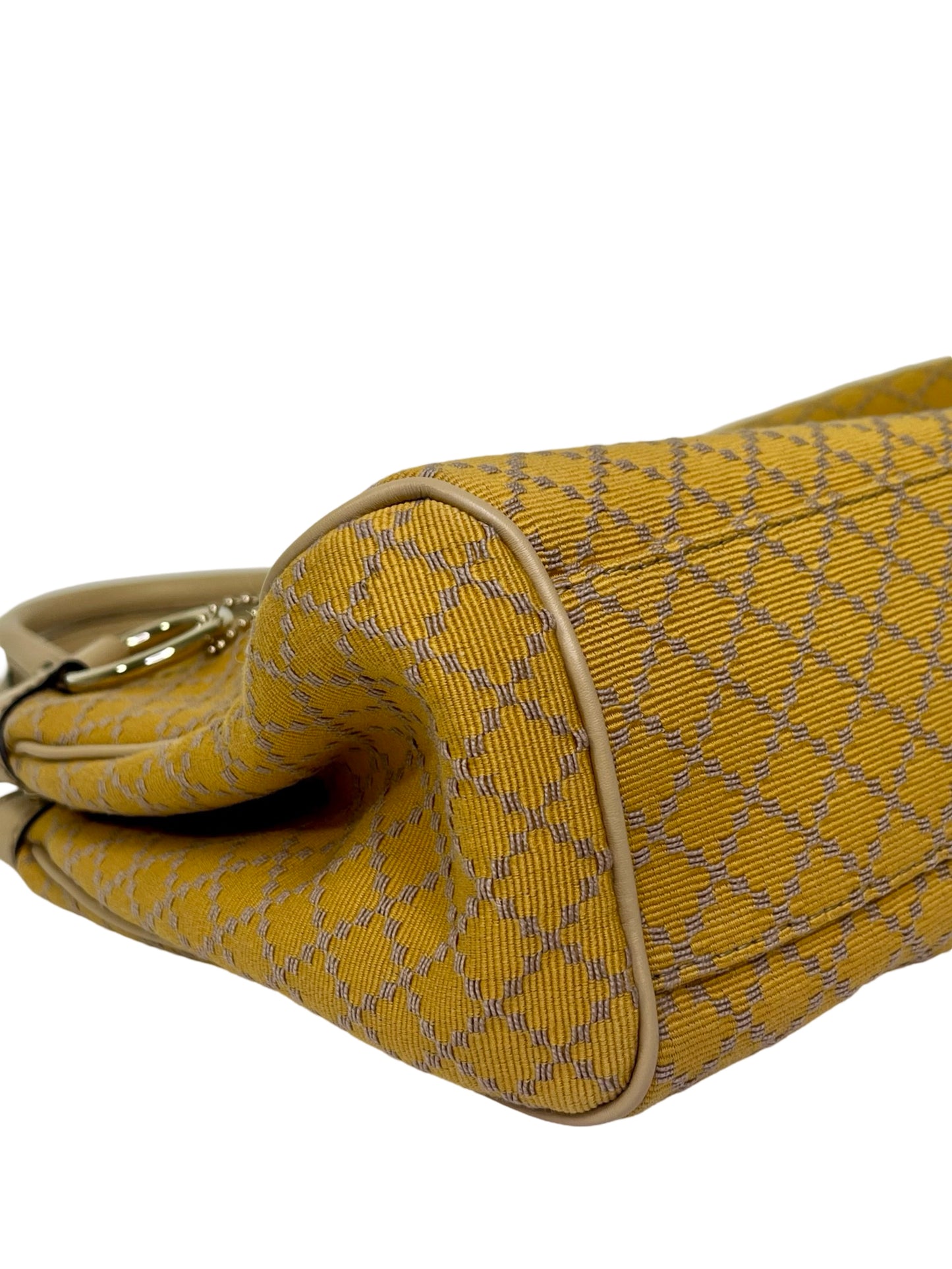 Gucci Yellow Denim Diamante Sukey Medium Shoulder Bag