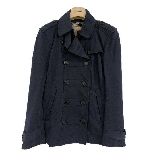 Burberry Brit Cotton Navy Blue Pea Coat Jacket Size 12