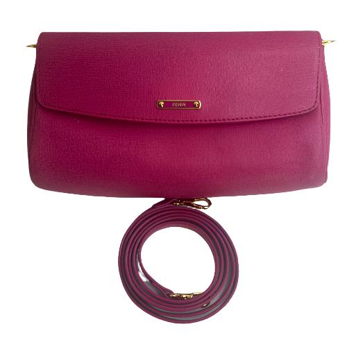 Fendi Pink Leather Crossbody Clutch Bag