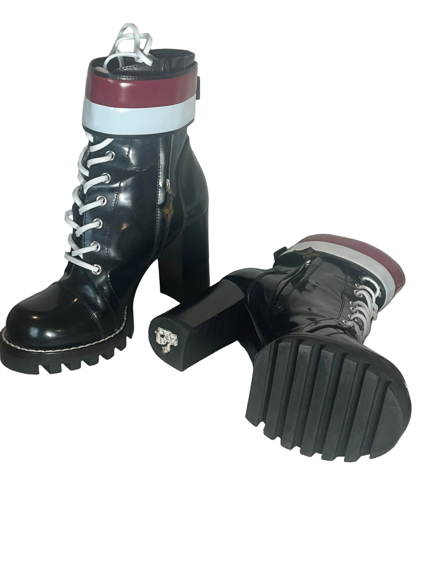 Authentic Louis Vuitton Black Star Trail Combat Boots 38 1/2