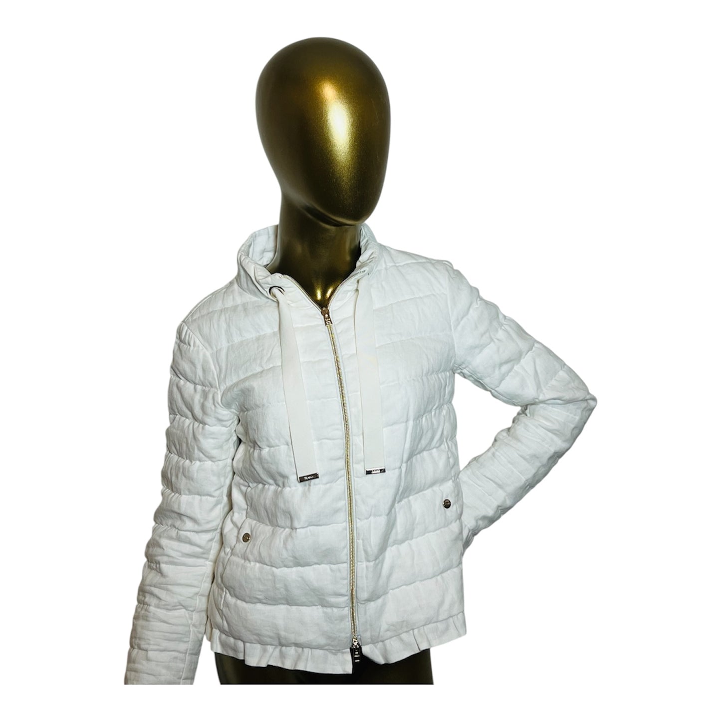 Herno White Linen Down Jacket 38
