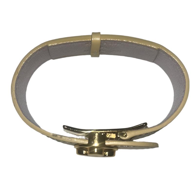 Louis Vuitton Vintage Beige Leather Monogram Wish Bracelet