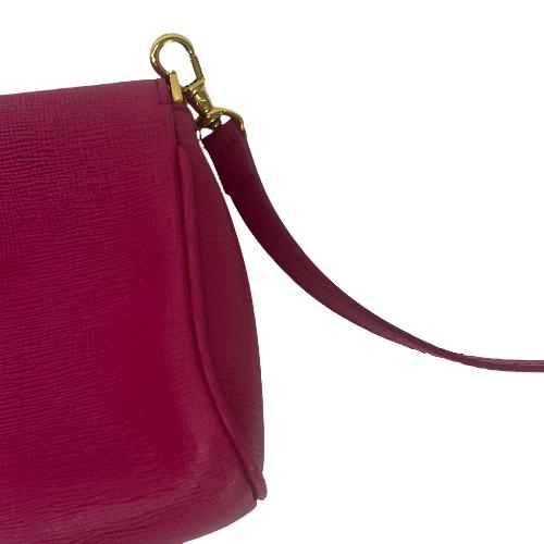 Fendi Pink Leather Crossbody Clutch Bag