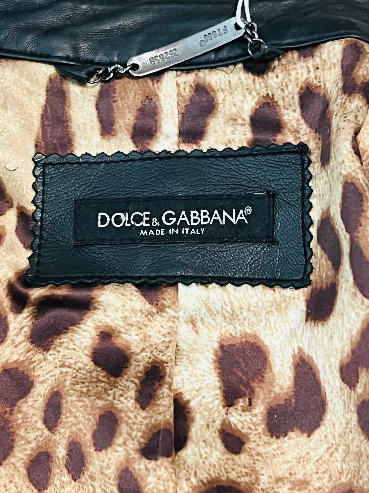 Dolce & Gabbana Black Lambskin Leather Biker Jacket 38