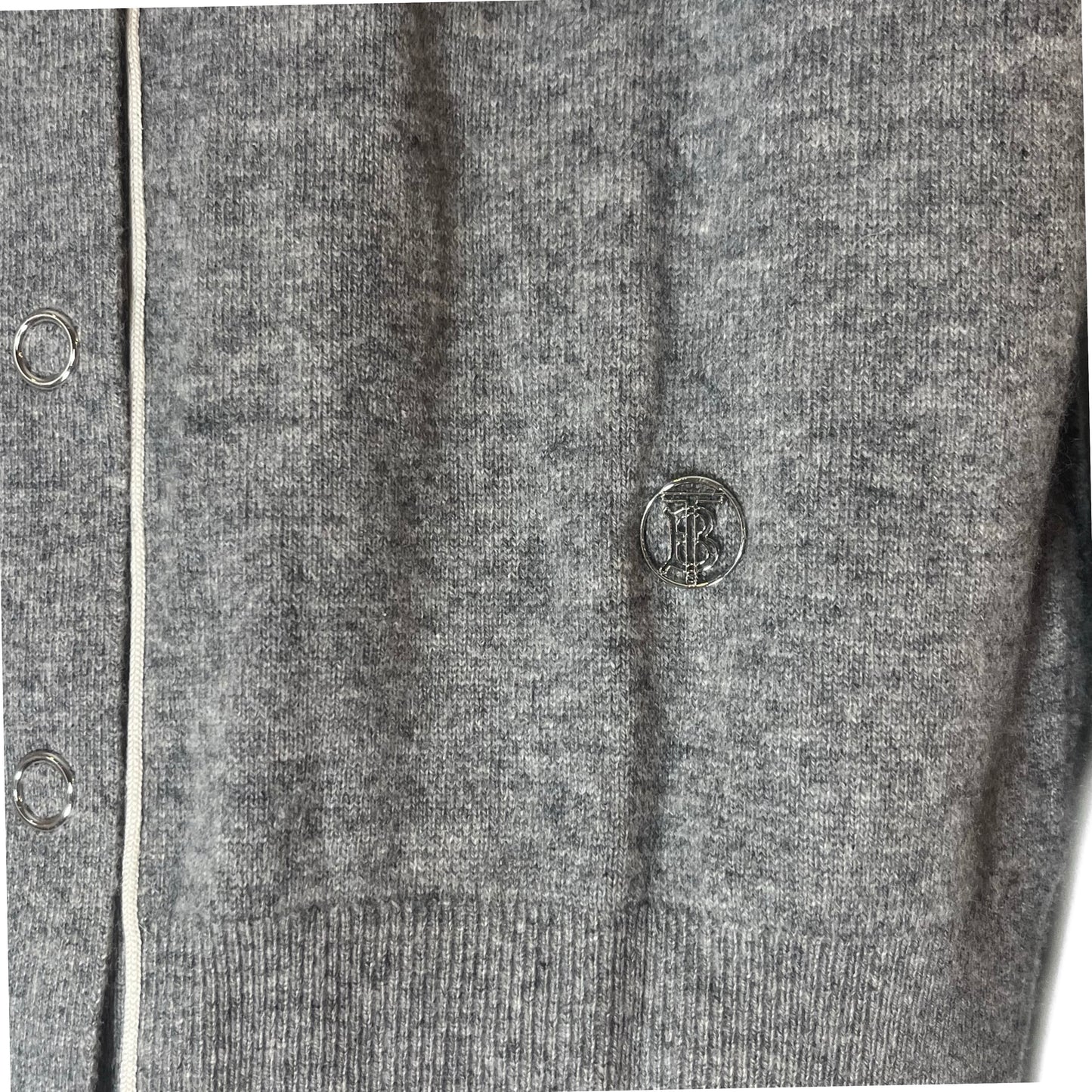 Burberry Gray Cashmere Cardigan Sweater Set