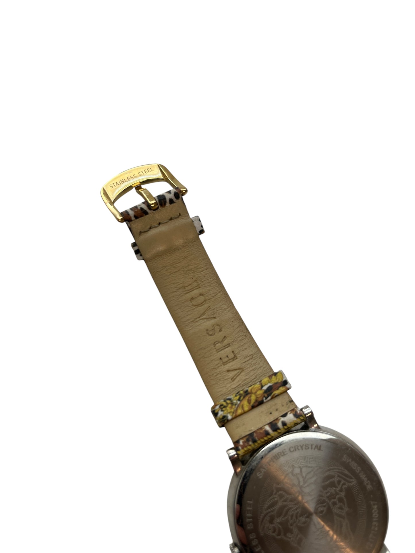 Authentic Women's Versace V-Circle Watch (The Manifesto Edition) Leopard Leather