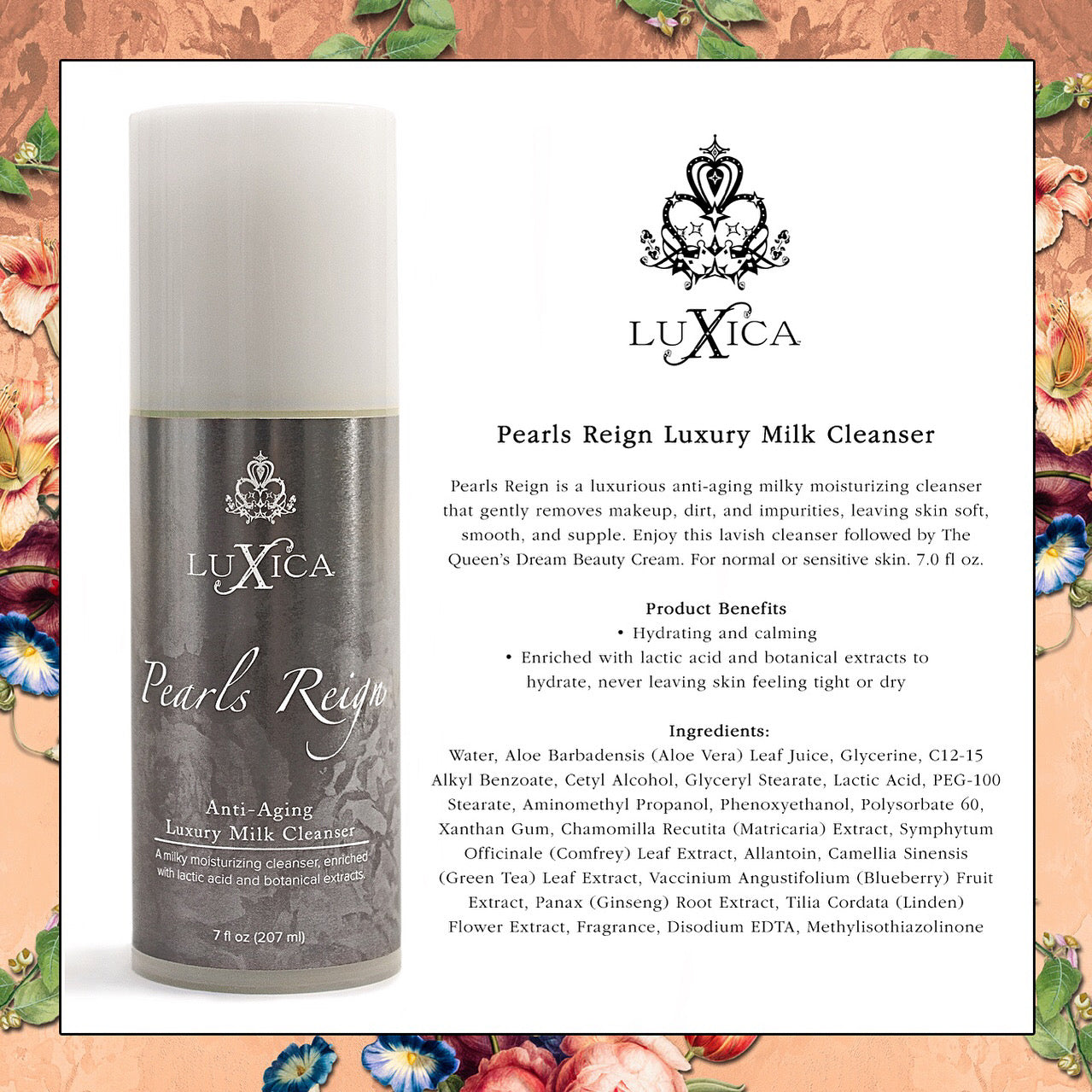 Pearls Reign Anti-Aging Gentle Botanical Luxury Milk Cleanser