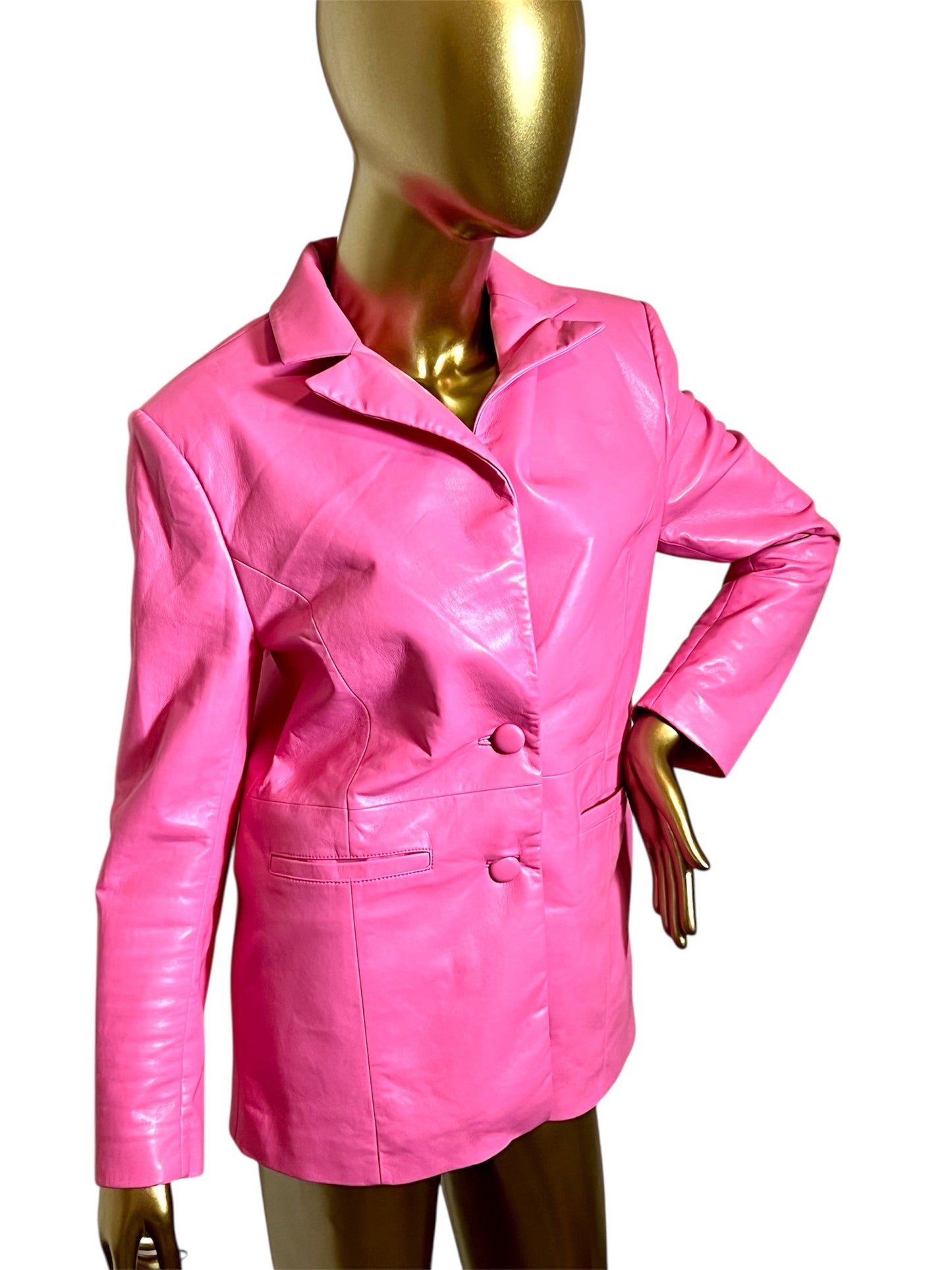 AS by DF Pink Leather Jacket XS