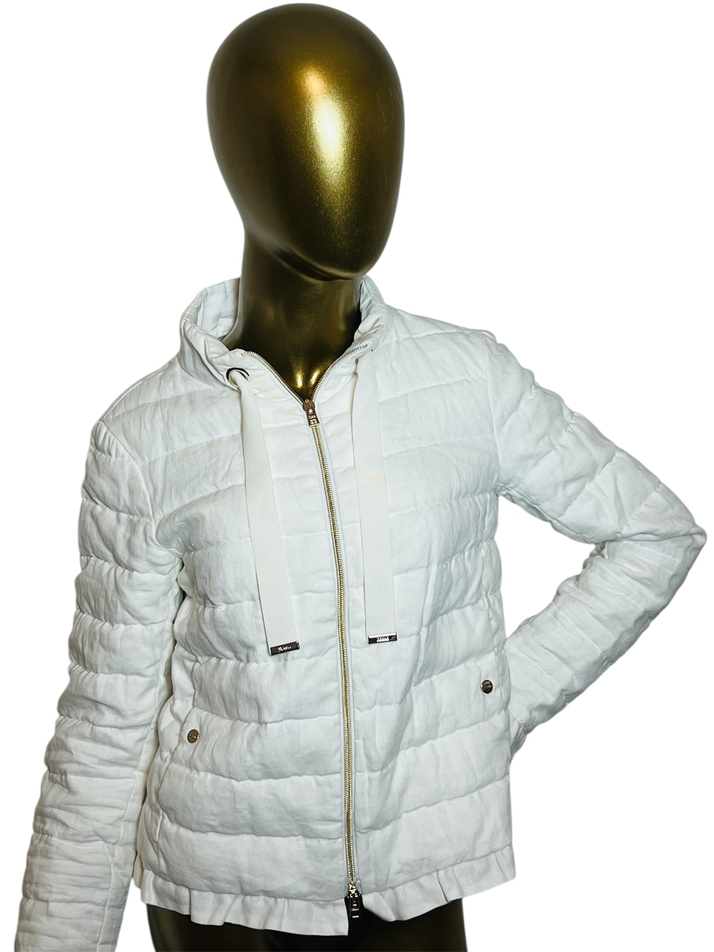 Herno White Linen Down Jacket 38