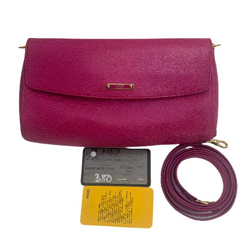 Fendi Pink Leather Crossbody Clutch Bag