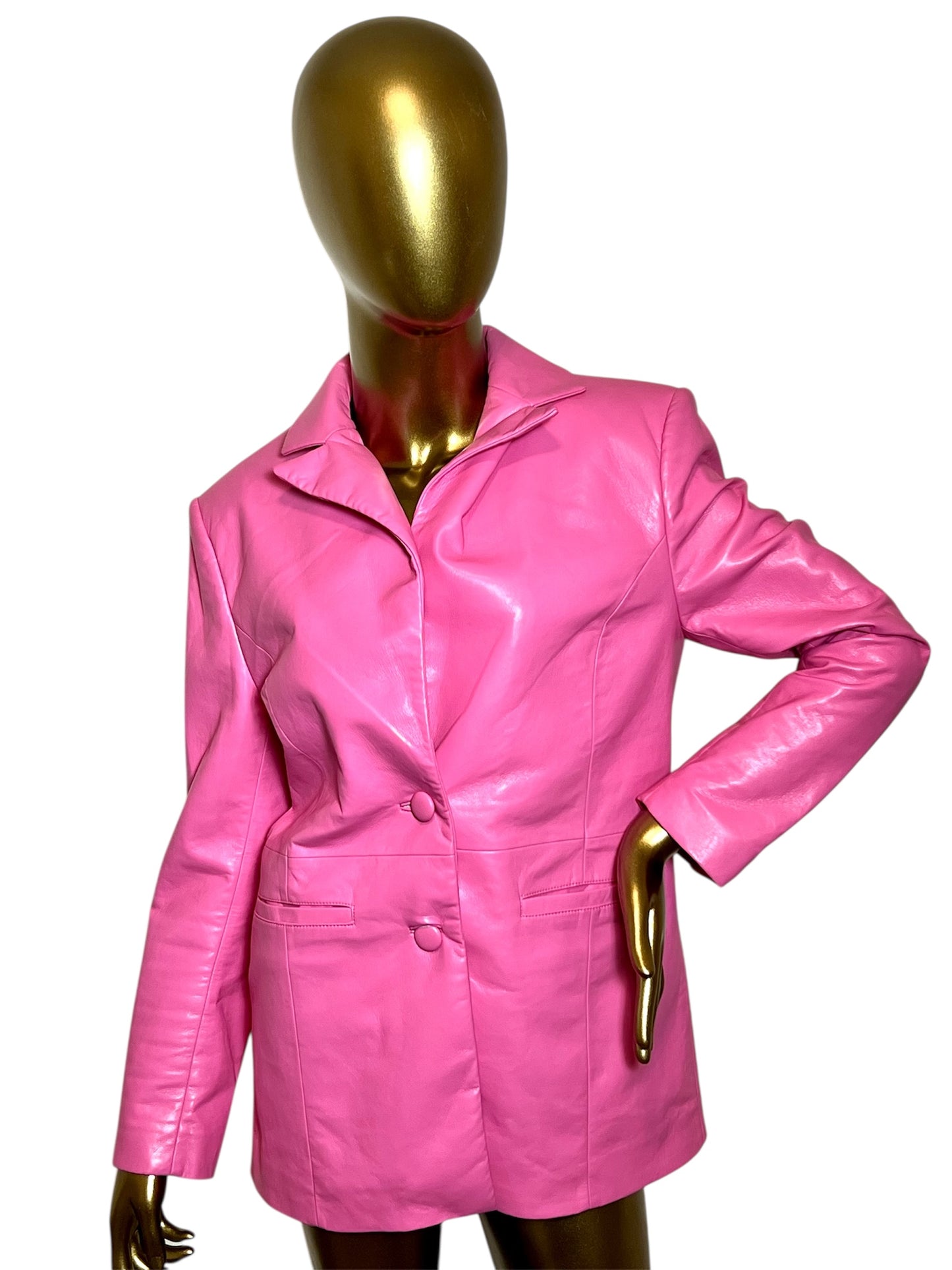 AS by DF Pink Leather Jacket XS