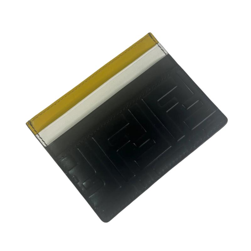 Fendi Black Yellow Card Wallet