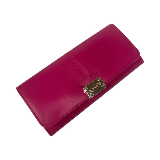 Tods Dark Pink Leather Wallet