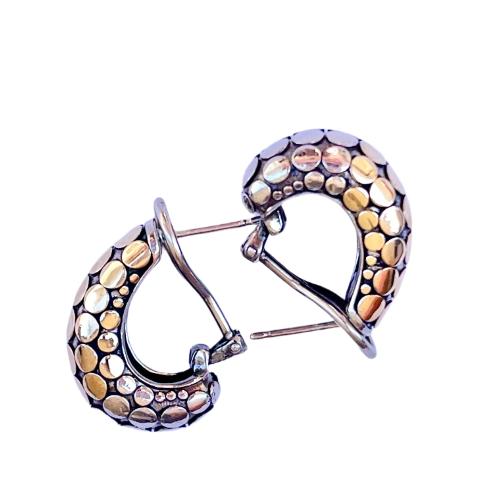 David Yurman Two Tone Sterling Silver Gold Earrings