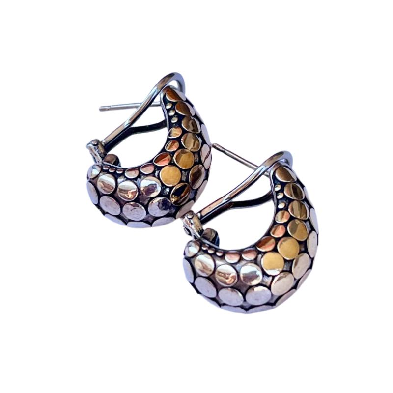 David Yurman Two Tone Sterling Silver Gold Earrings