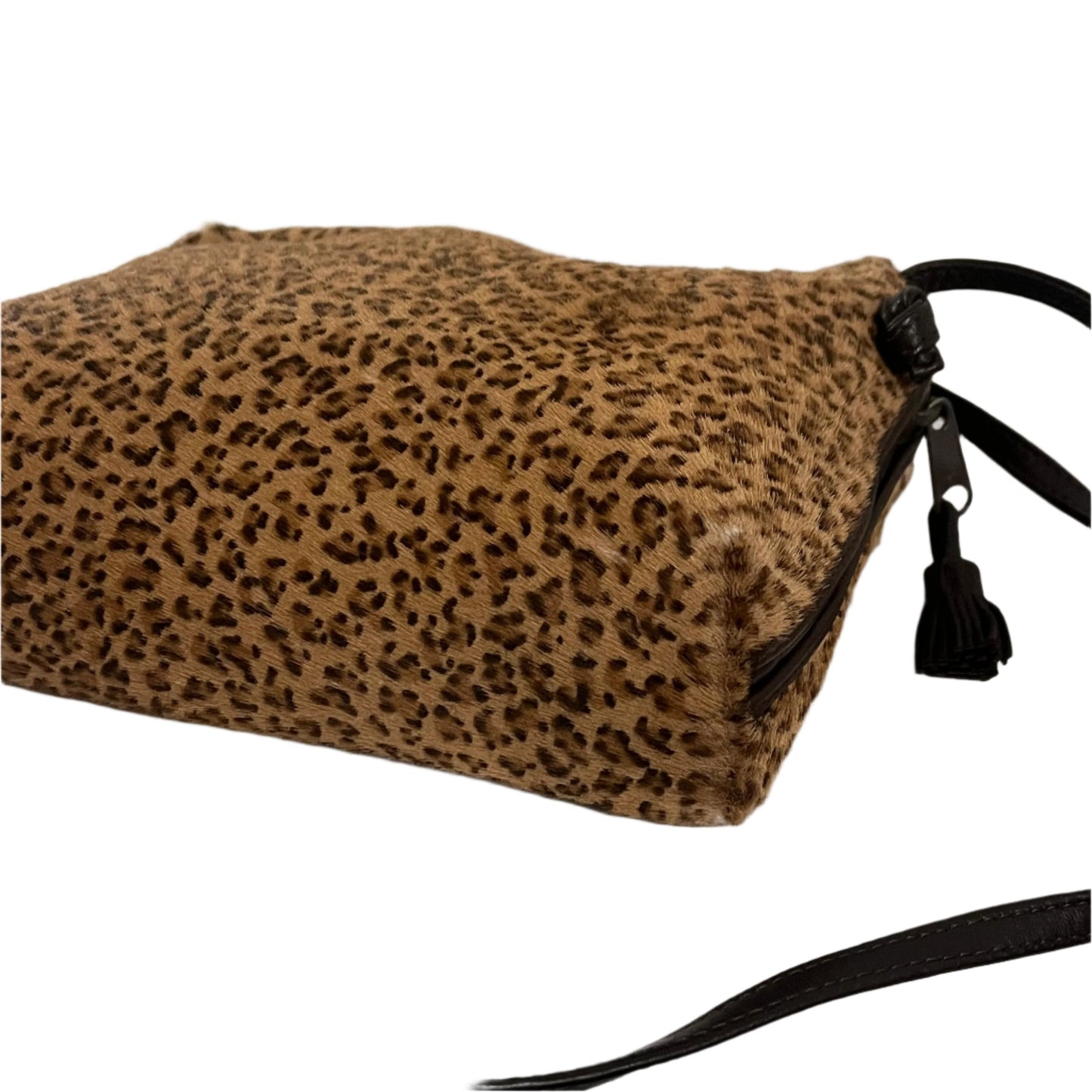 Bottega Veneta Leopard Print Pony Hair Cross Body Handbag