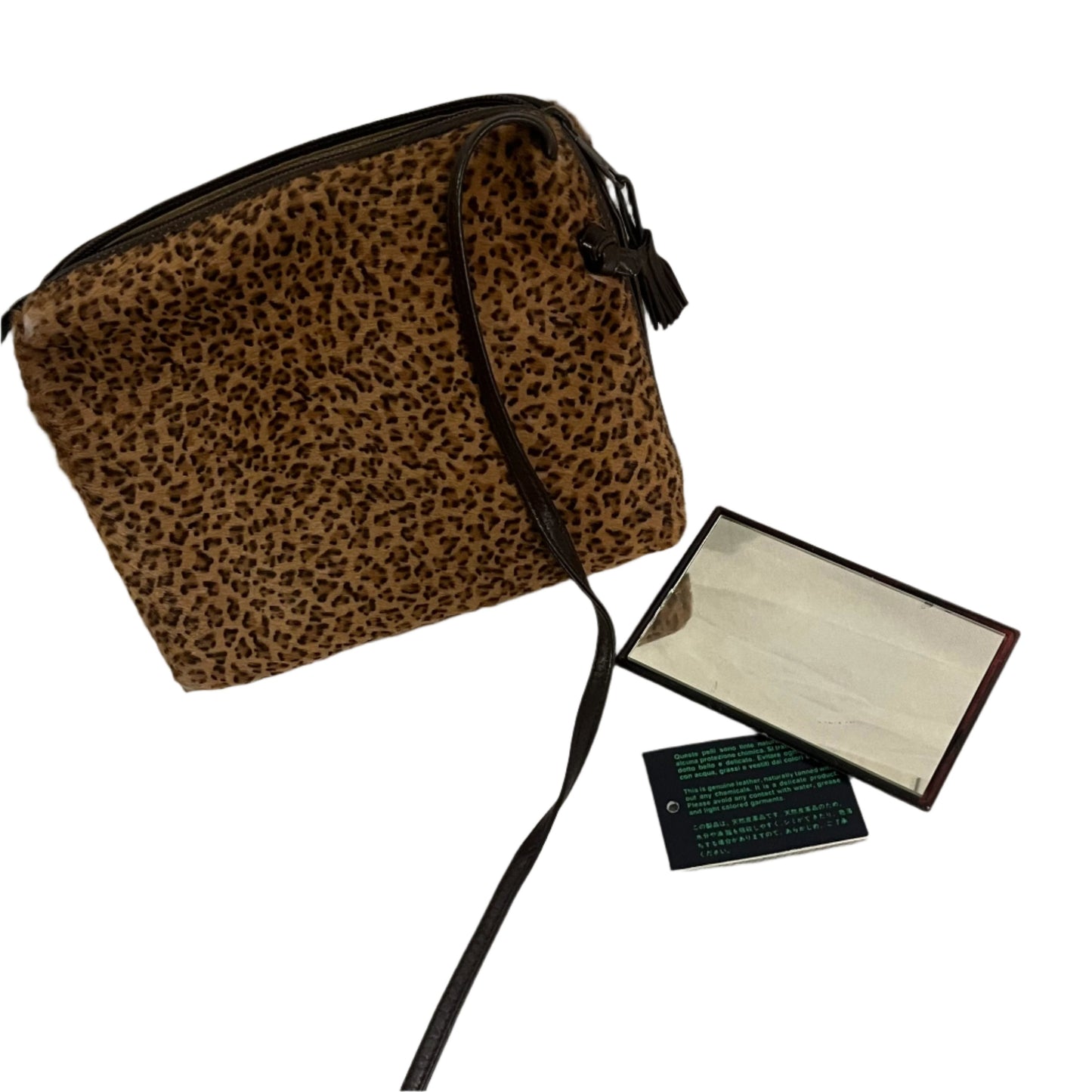 Bottega Veneta Leopard Print Pony Hair Cross Body Handbag