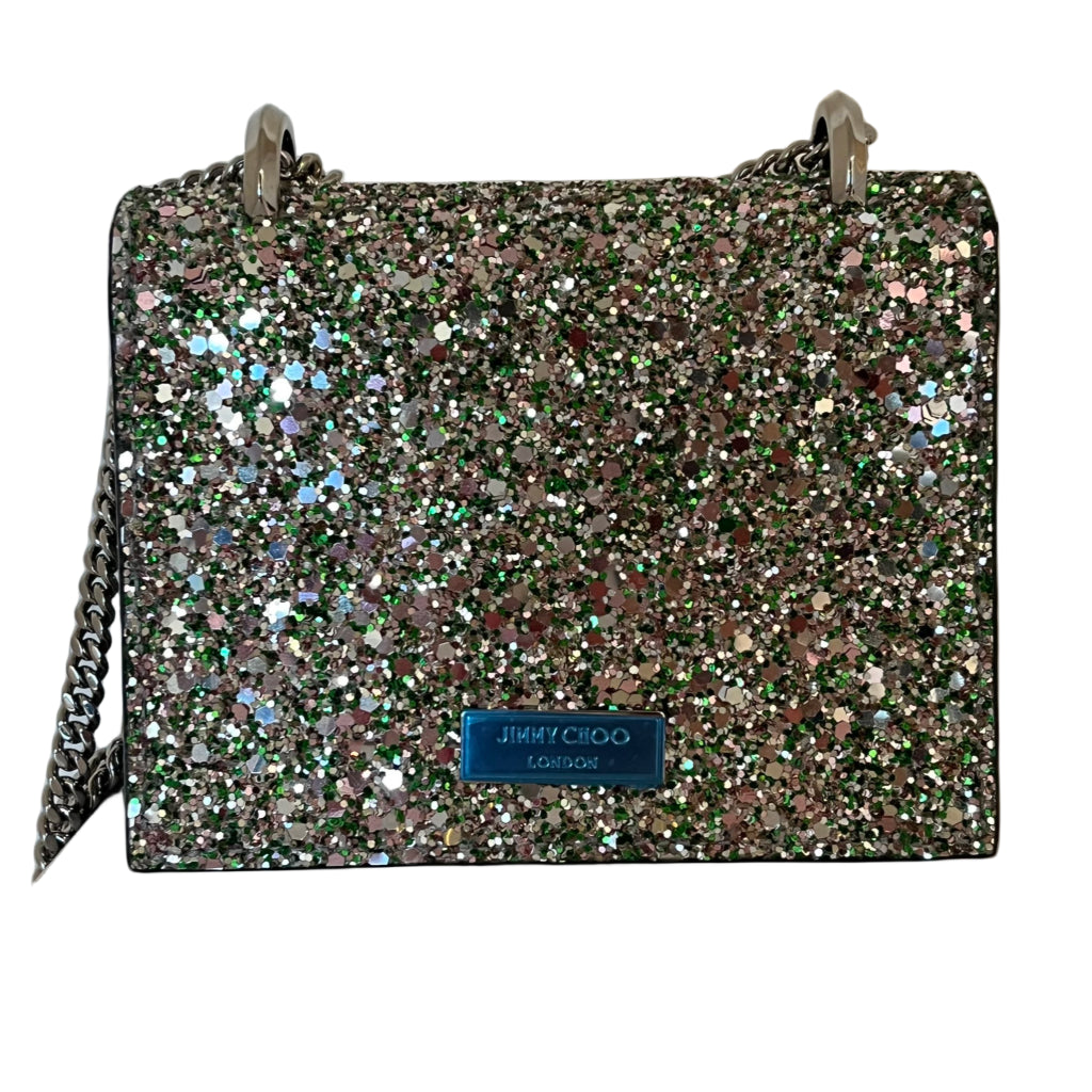 Jimmy Choo Mini Paris Peppermint Glitter Evening Bag