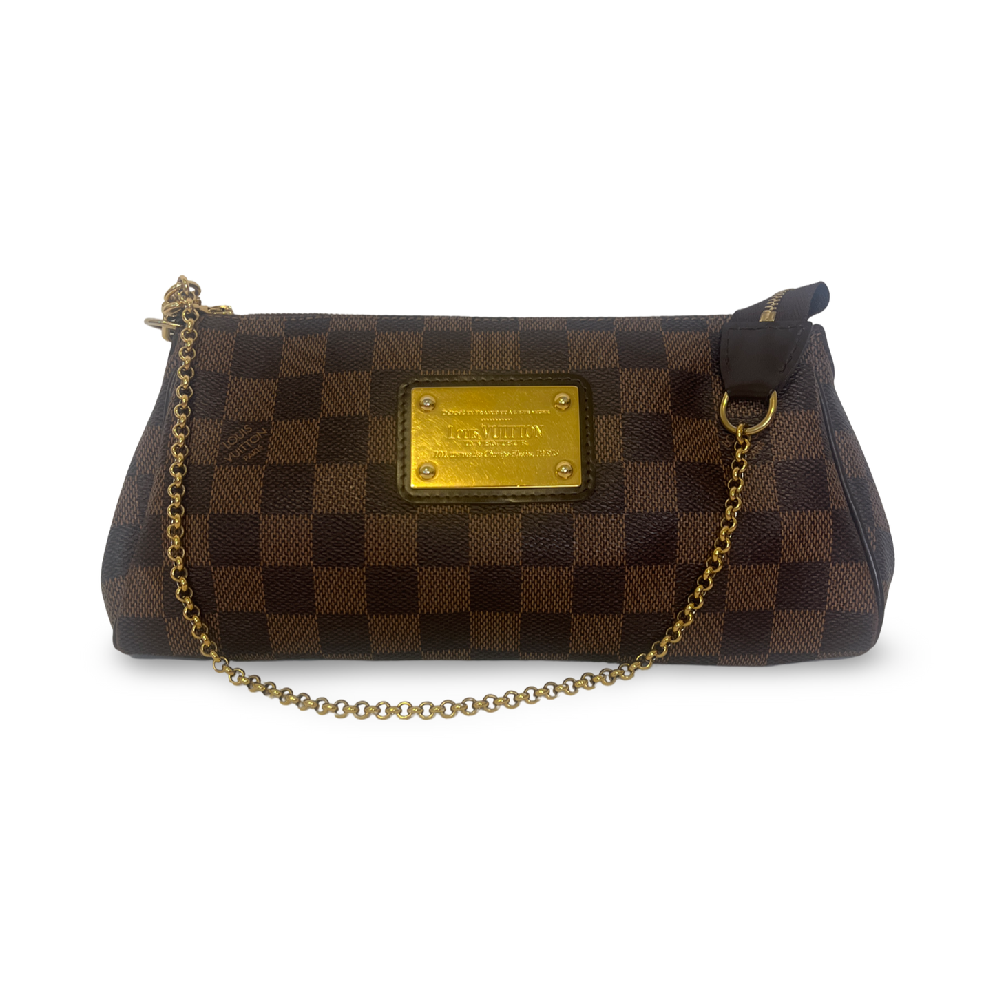 Louis Vuitton Damier Ebene Eva Clutch Crossbody Bag