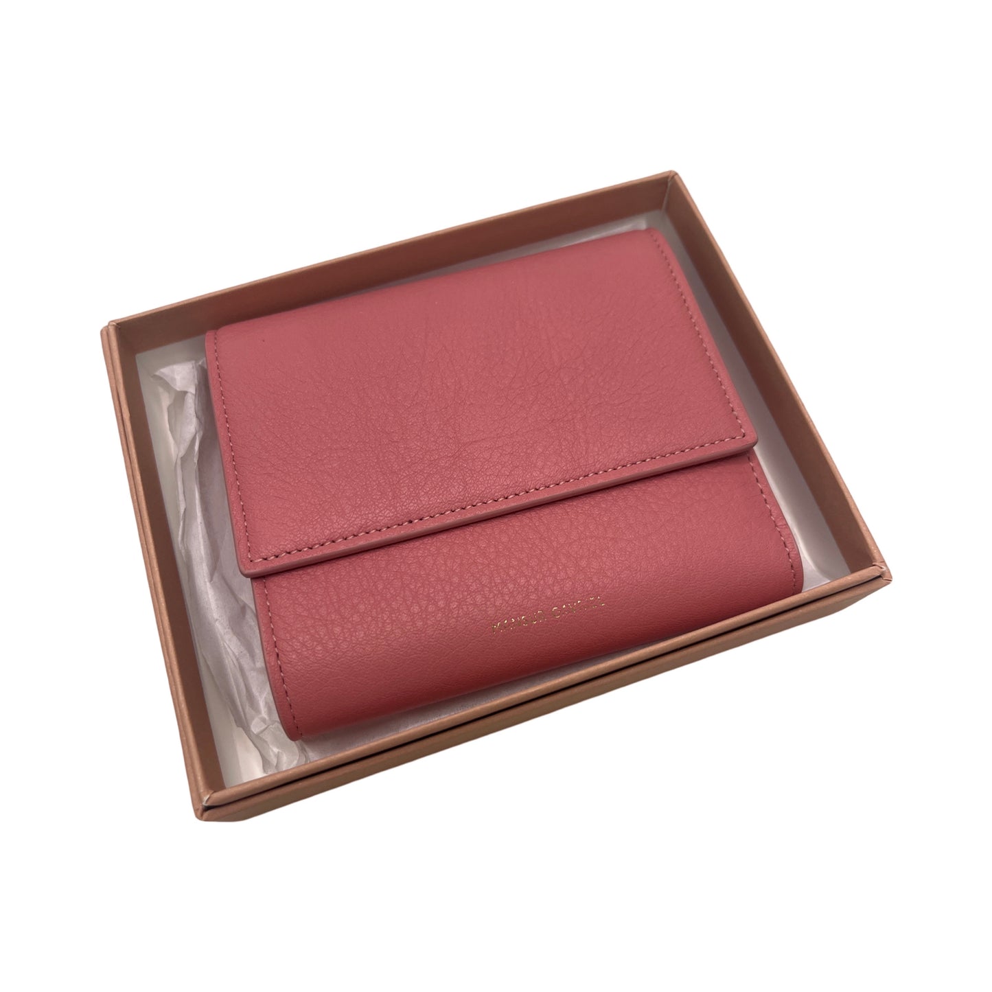 Mansur Gavriel Dark Pink Leather Compact Wallet