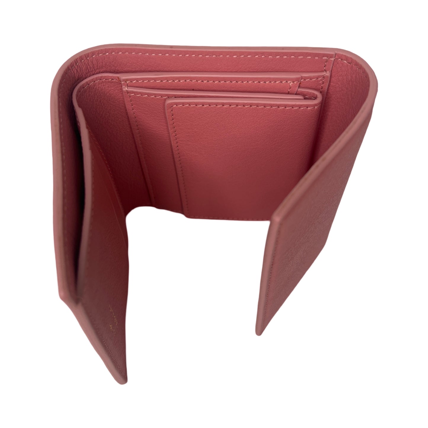 Mansur Gavriel Dark Pink Leather Compact Wallet