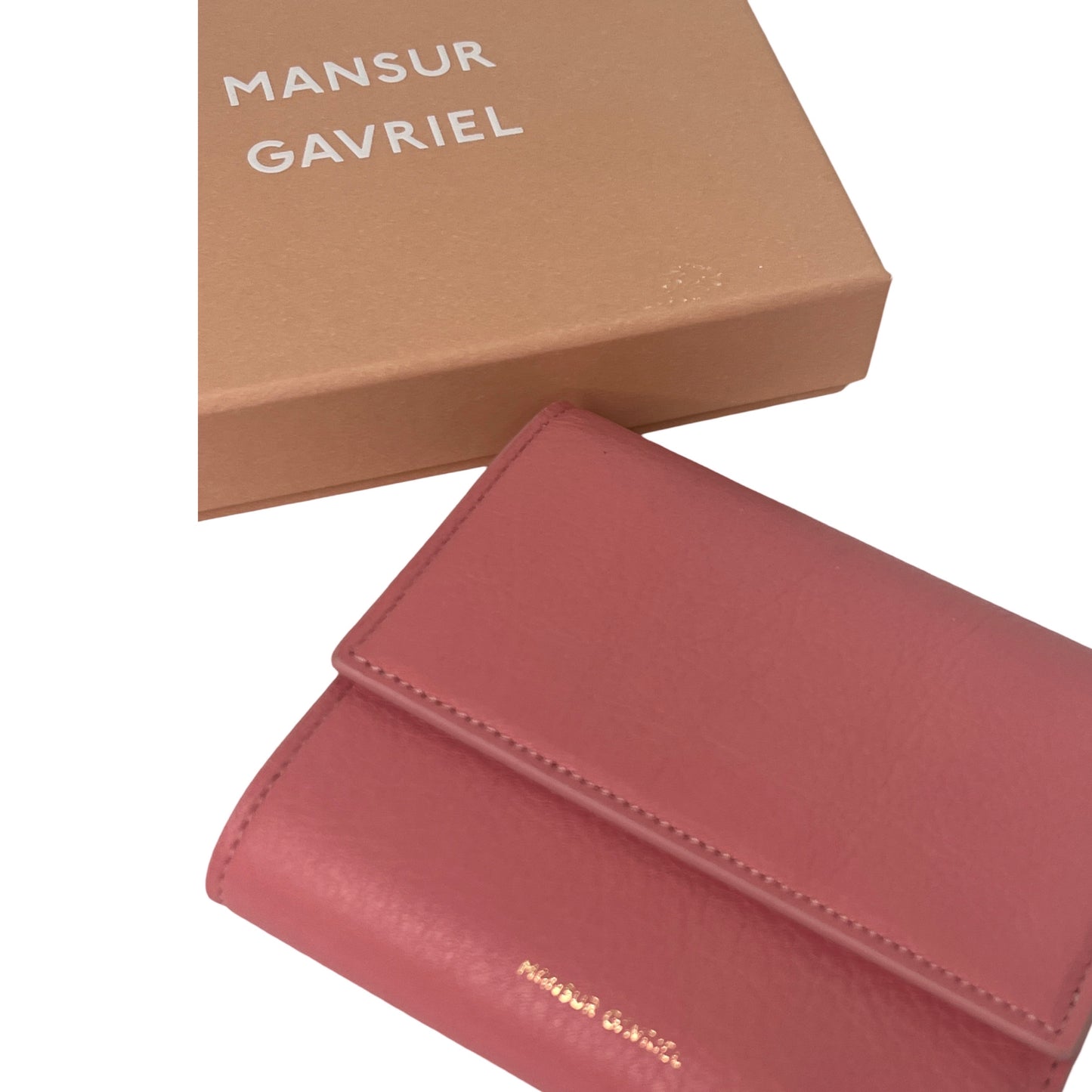 Mansur Gavriel Dark Pink Leather Compact Wallet