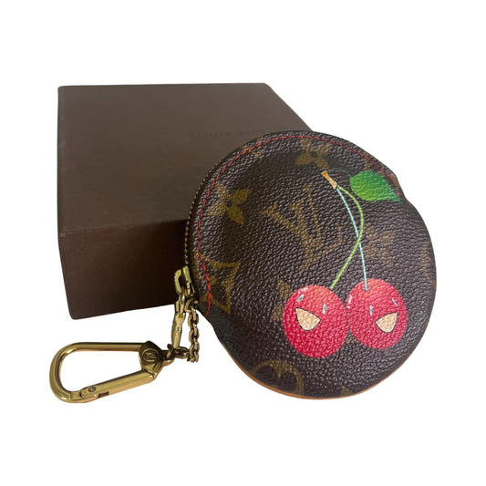 Louis Vuitton Limited Edition Cherry Monogram Cerises Coin Purse Key Chain Bag Charm