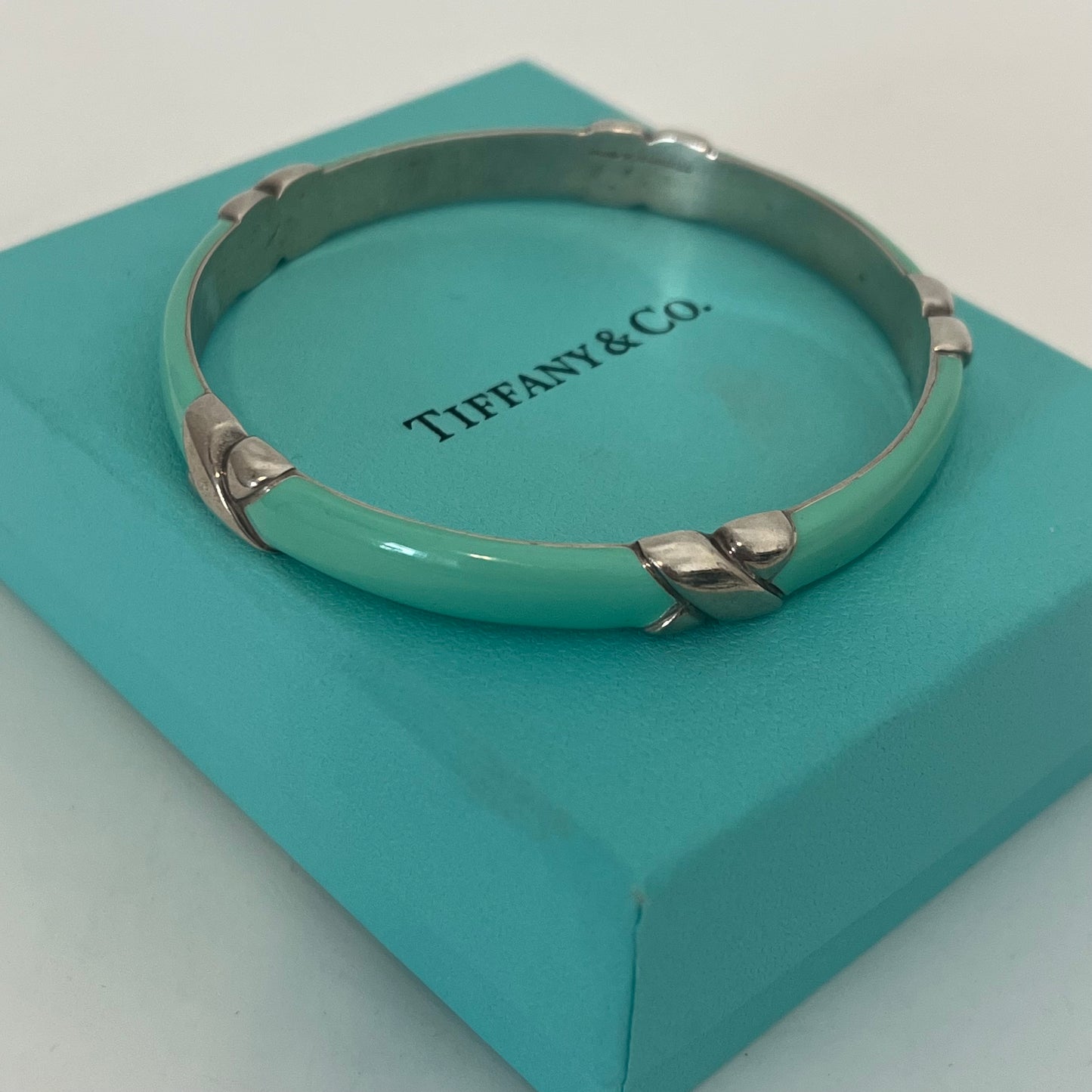 Tiffany & Co. Enamel Signature X Bangle Bracelet