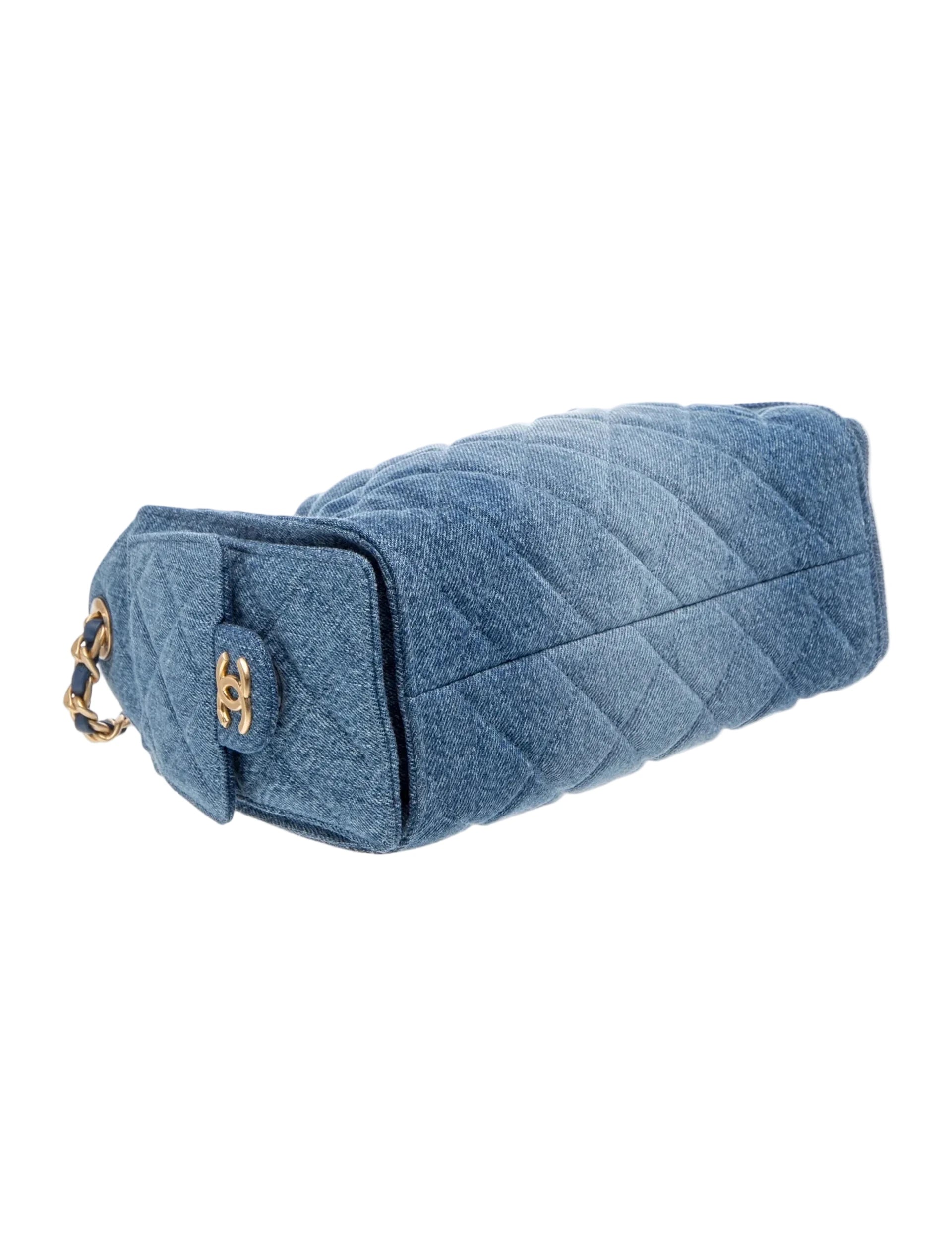 Authentic CHANEL Mini Denim 25 Hobo Shoulder Bag