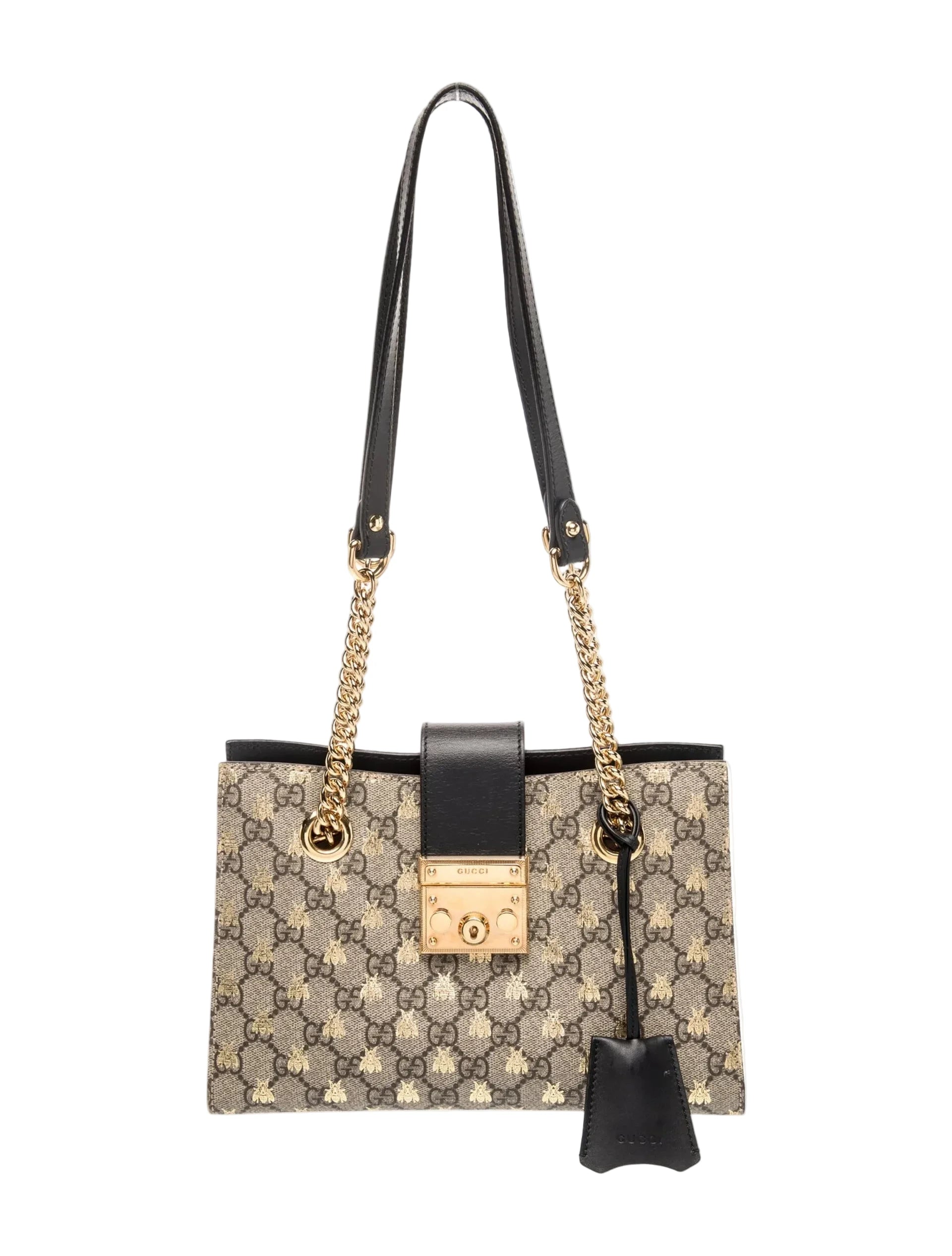 Gucci GG Supreme Padlock Small Shoulder Bag Preowned Good Condition