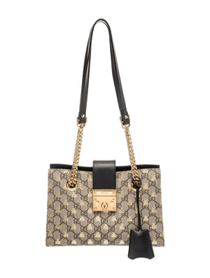 Gucci GG Supreme Padlock Small Shoulder Bag Good Condition