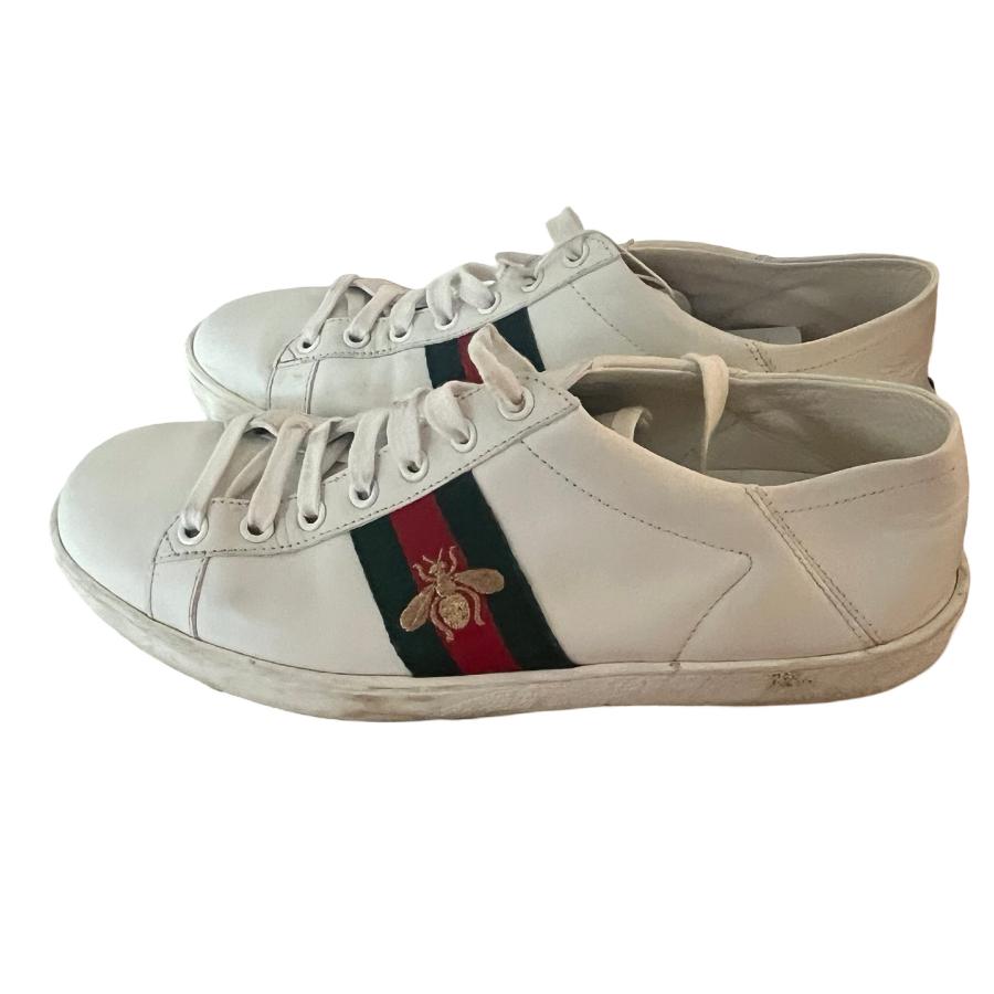 Gucci Ace White Bee Sneakers Shoes Size 39